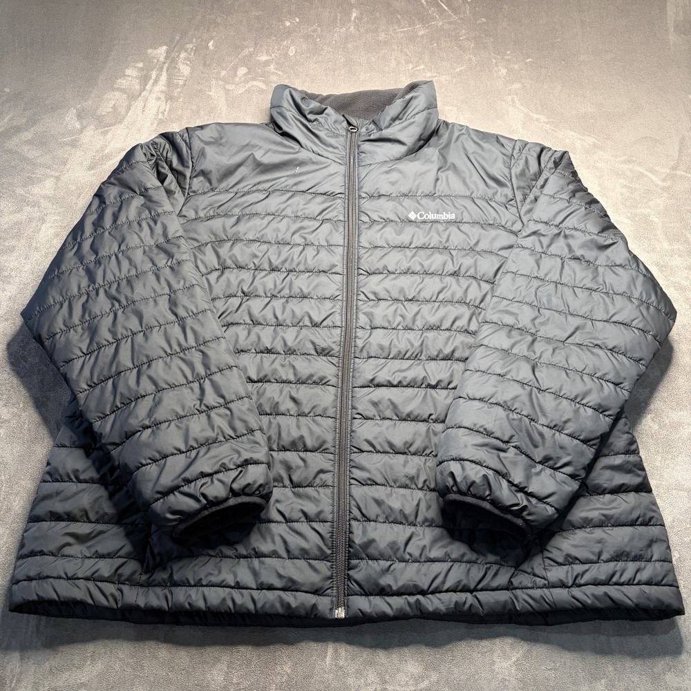 Columbia Puffer Jacket Women 2XL Black Insulated Fleece Lined Quilted Outdoor